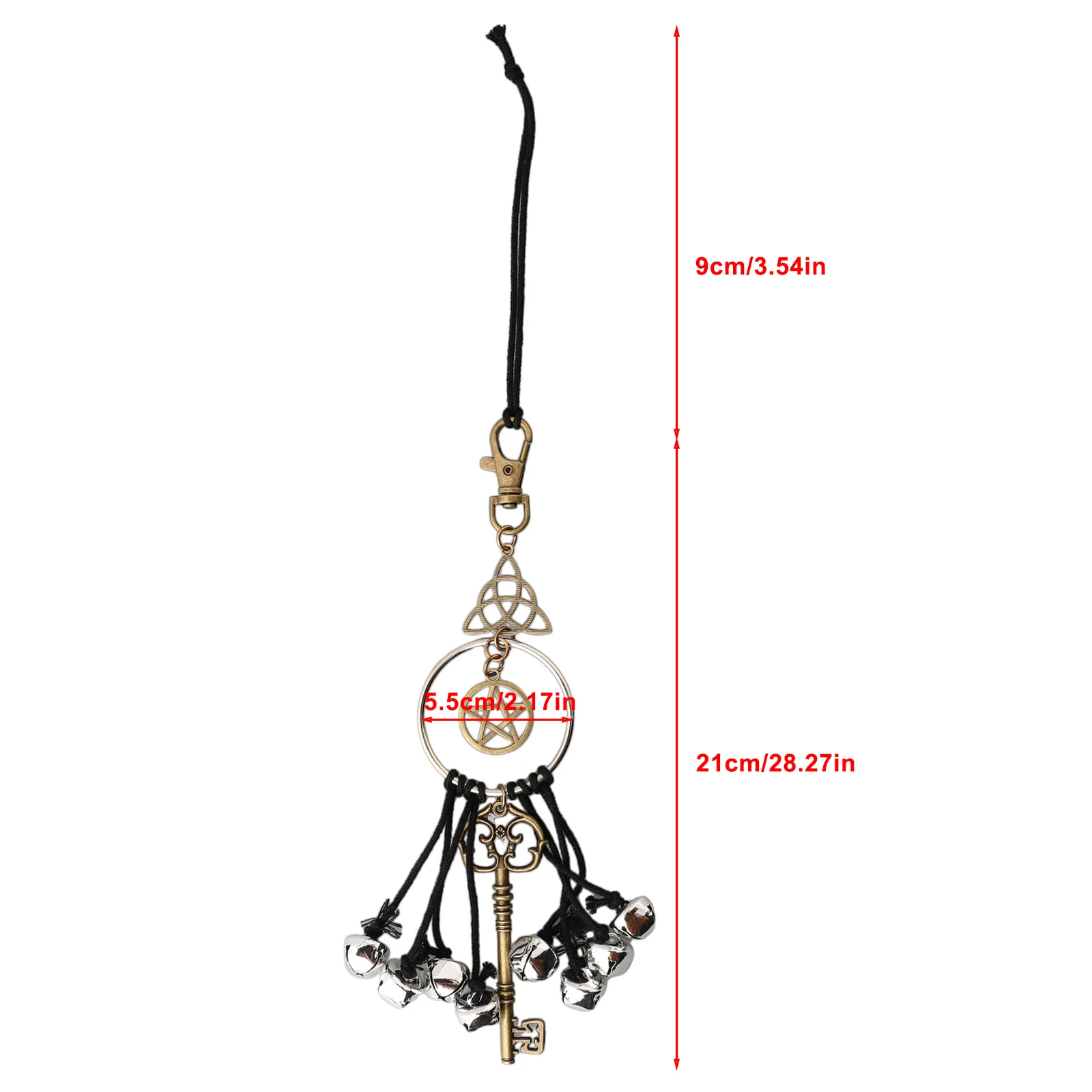 Witch Bell Metal Pendant Wind Chimes for Door Protection Provides Protective Charm and Adds Witch Decor Aesthetic to Any Space
