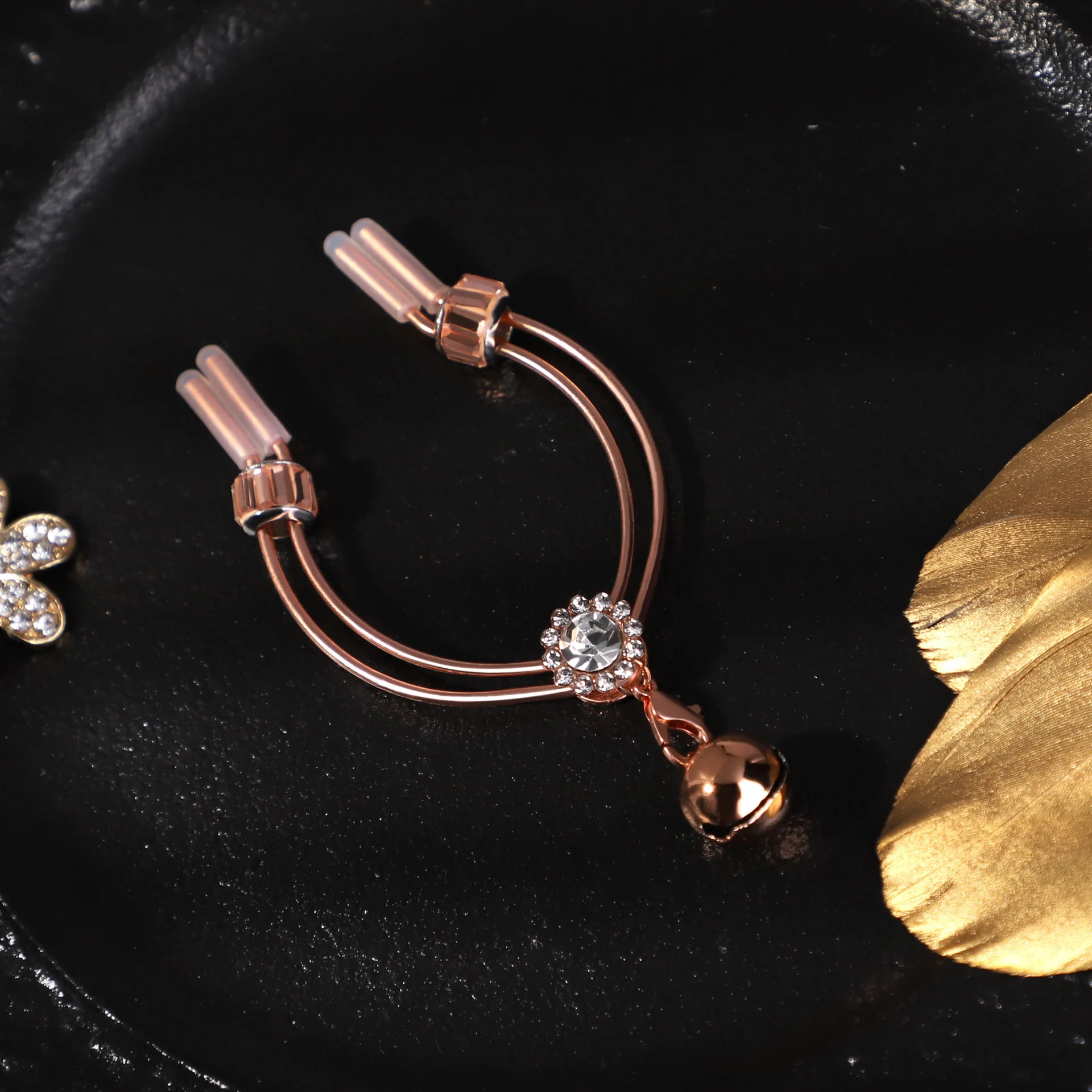 ارتفع الذهب الغزلان النمذجة قابل للتعديل الحلمة المشابك مع جرس SM الأزواج تحفيز البظر الحلمة كليب يمزح الدعائم لوازم #6