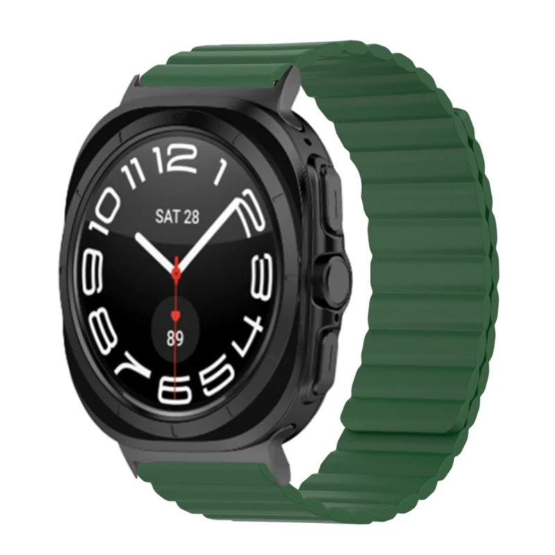 Pulseira para relógio 47mm, pulseira liberação rápida à prova suor, cinto magnético silicone