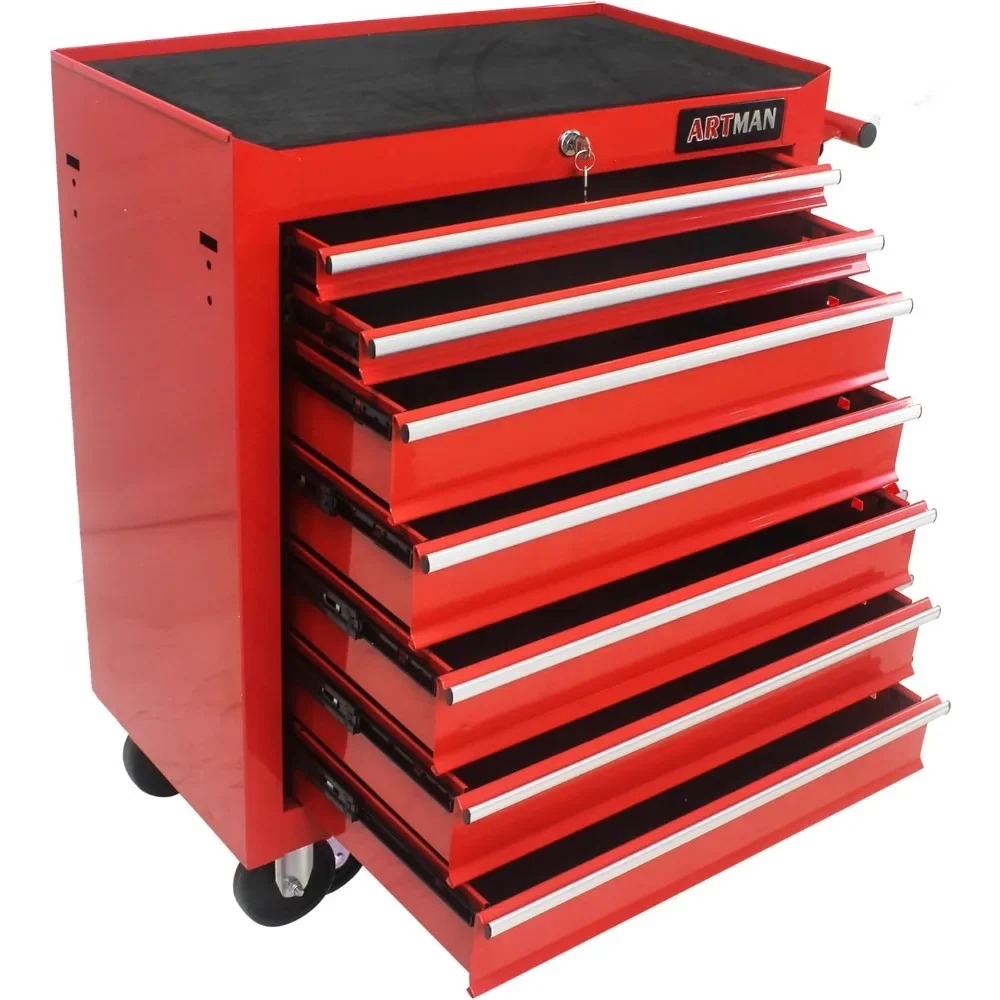 

Rolling Tool Chest with 7-Drawer Tool Box,Multifunctional Tool Cart on Wheels,Tool Storage Organizer Cabinets with Key Locking