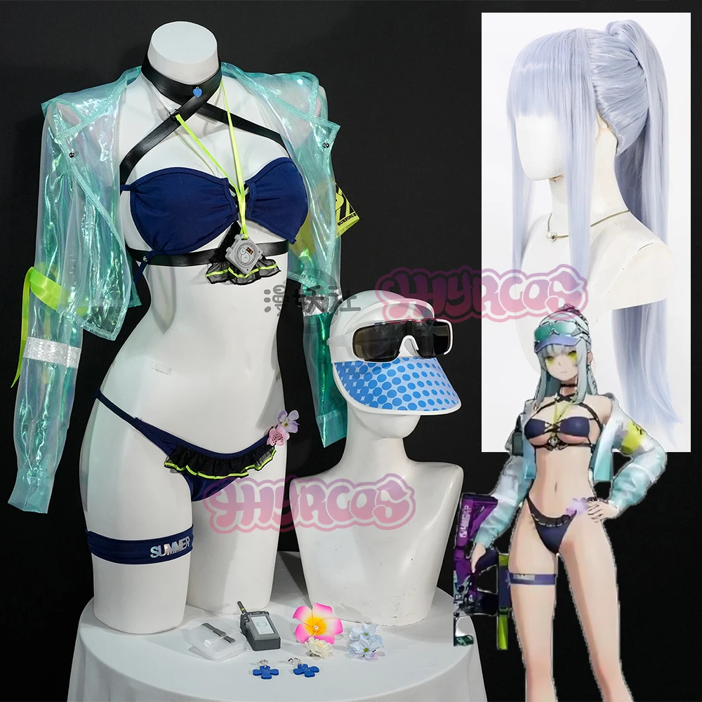 Костюм для косплея Frontline 2 Klukai для девочек, парик, купальник-бикини с пальто, шляпа, девушка Klukai HK416, наряд для ролевых игр Loli на Хэллоуин Костюм для косплея Frontline 2 Klukai для девочек, парик, купальник-бикини с пальто, шляпа, девушка Klukai HK416, наряд для ролевых игр Loli на Хэллоуин