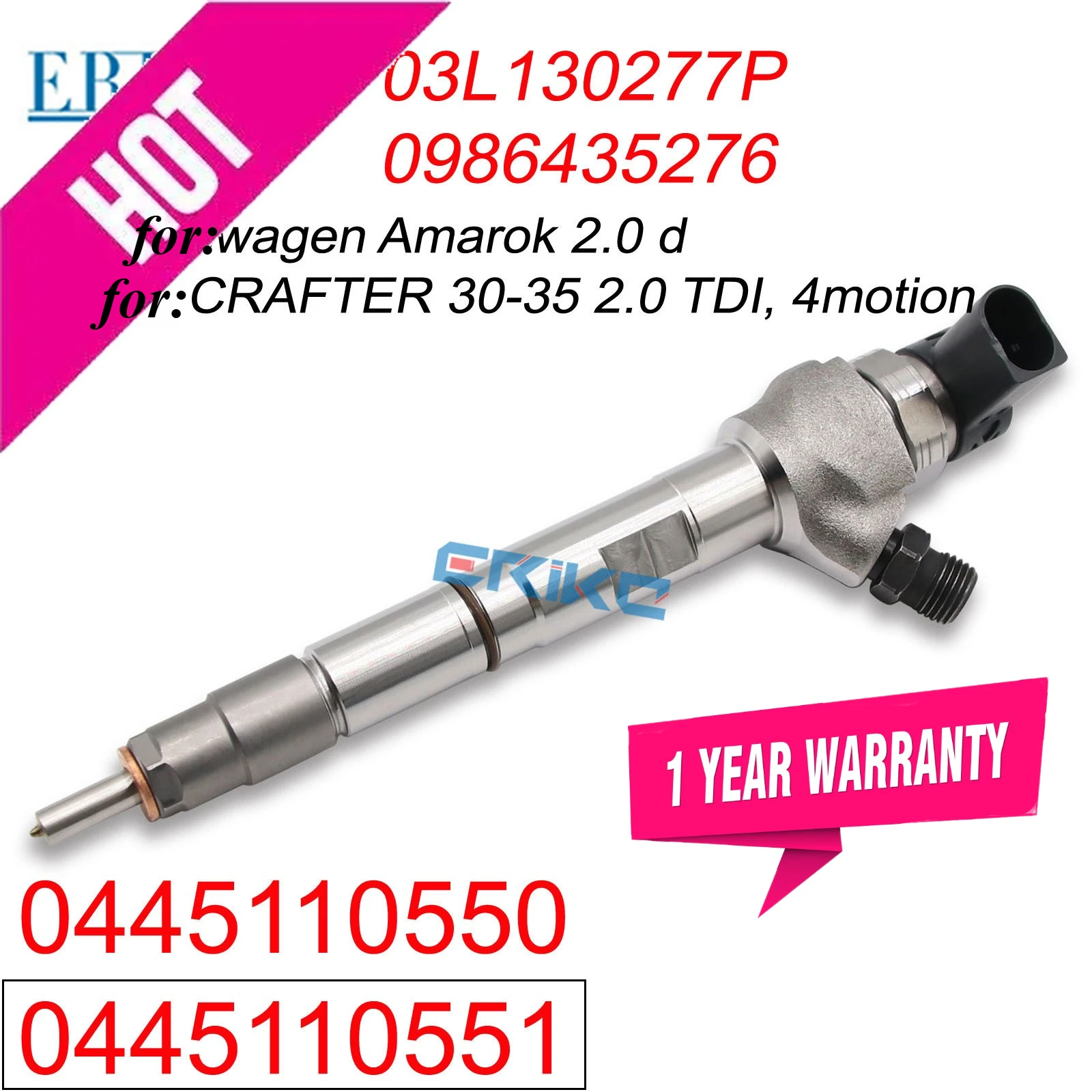 

0445110550 0445110551 Auto Injector 0 445 110 551 for Volkswagen Amarok 2.0 d 03L130277P 0986435276