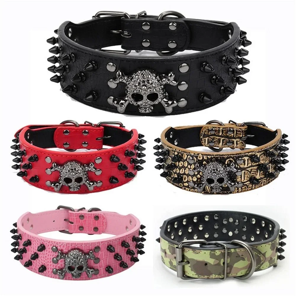 Personalità della moda collare per cani rivetto per teschio collare per cani decorativo accessori per animali la scelta migliore per cani di taglia