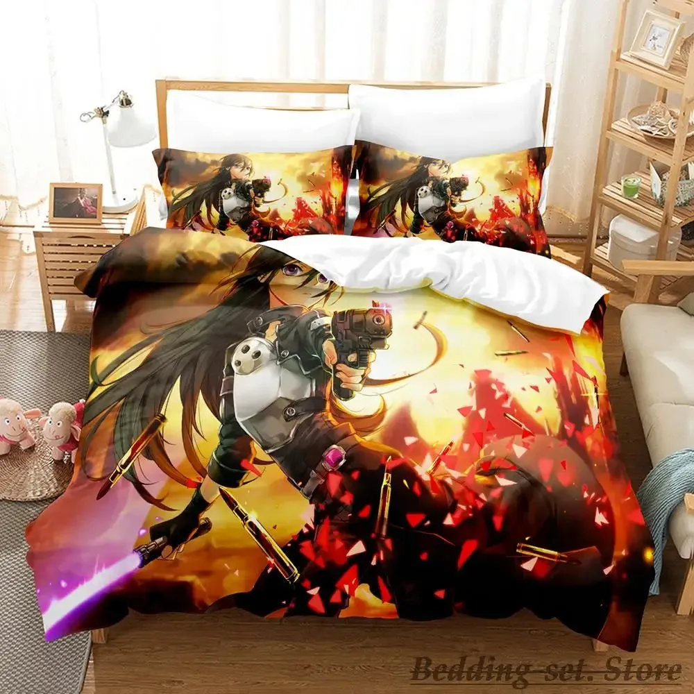 2023 Sword Art Online II Bedding Set Single Twin Full Queen King Size Bed Set Adult Kid Bedroom Duvetcover Sets Anime Bed