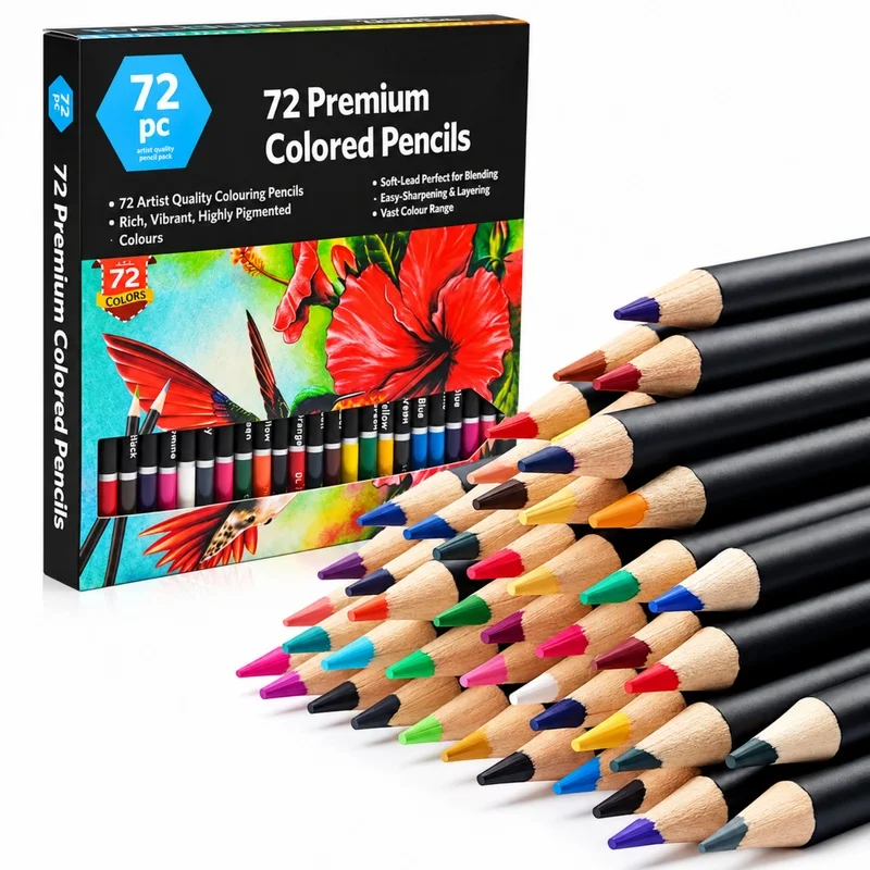 72 Count Colored Pencils for Adult Coloring Books,Soft Core,Ideal for Drawing Blending Shading,Color Pencils Set Gift for Adults