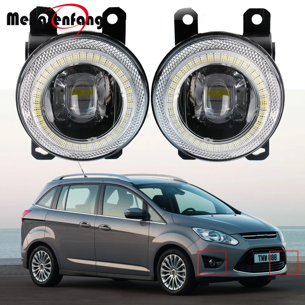 

2 X 30W LED Fog Light Car Angel Eye DRL Fog Driving Lamp For Ford C-Max Cmax Grand C-Max 2/II MPV 2010 2011 2012 2013 2014 2015