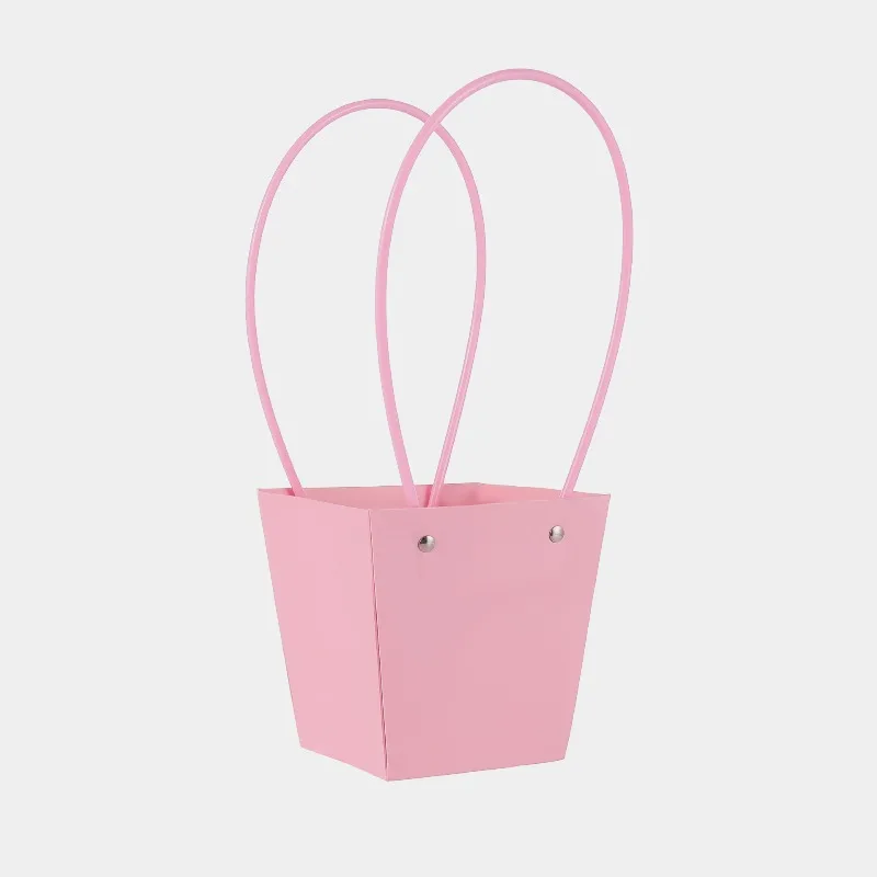 Custom UV Logo Colored Waterproof Kraft Paper Handbag Handheld Gift Snack Bouquet Handbags Festival Flower Packaging Handbag
