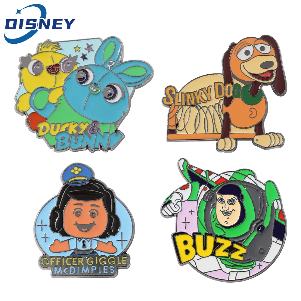 Disney Movie Toy Story Series Brooch Cartoon Cute Metal Enamel Lapel Pin For Friends Backpack Accessories Gifts