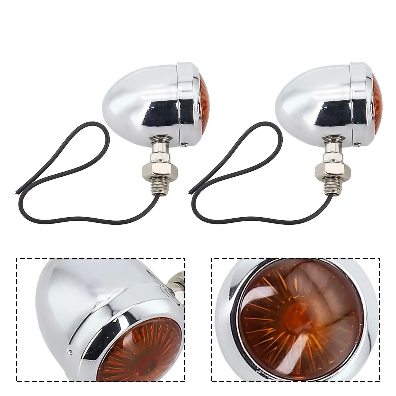 Electroplated Silver Case Circular Turn Signal Metal Brand New High Quality Signal Light Motorcycle Turn Signal