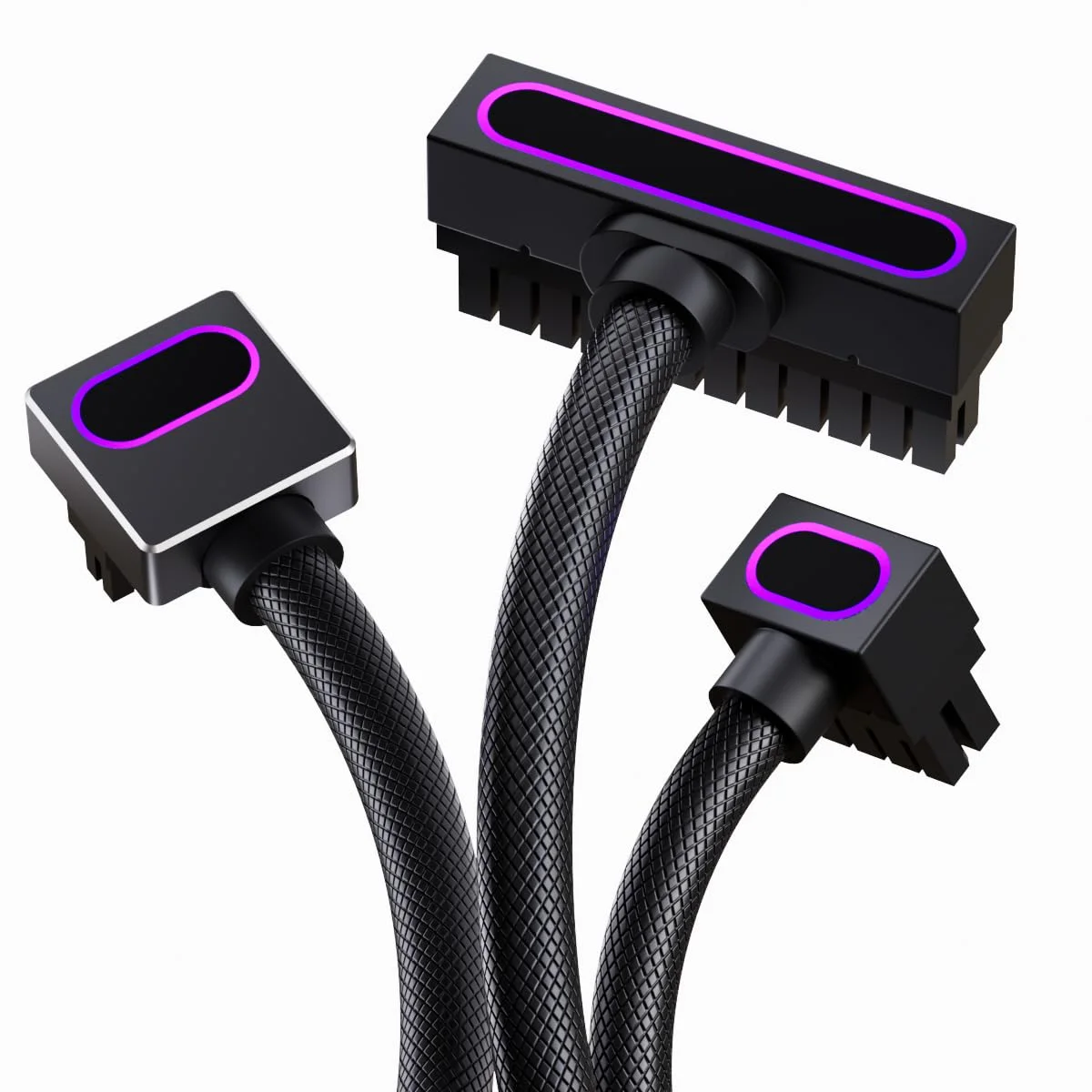 AIJS【Schwarzes Kabelset】24PIN-Verlängerungskabel 30CM*1+16PIN Modulares Kabel (50CM,Clip-A)*1+8PIN CPU-Verlängerungskabel 30CM*1