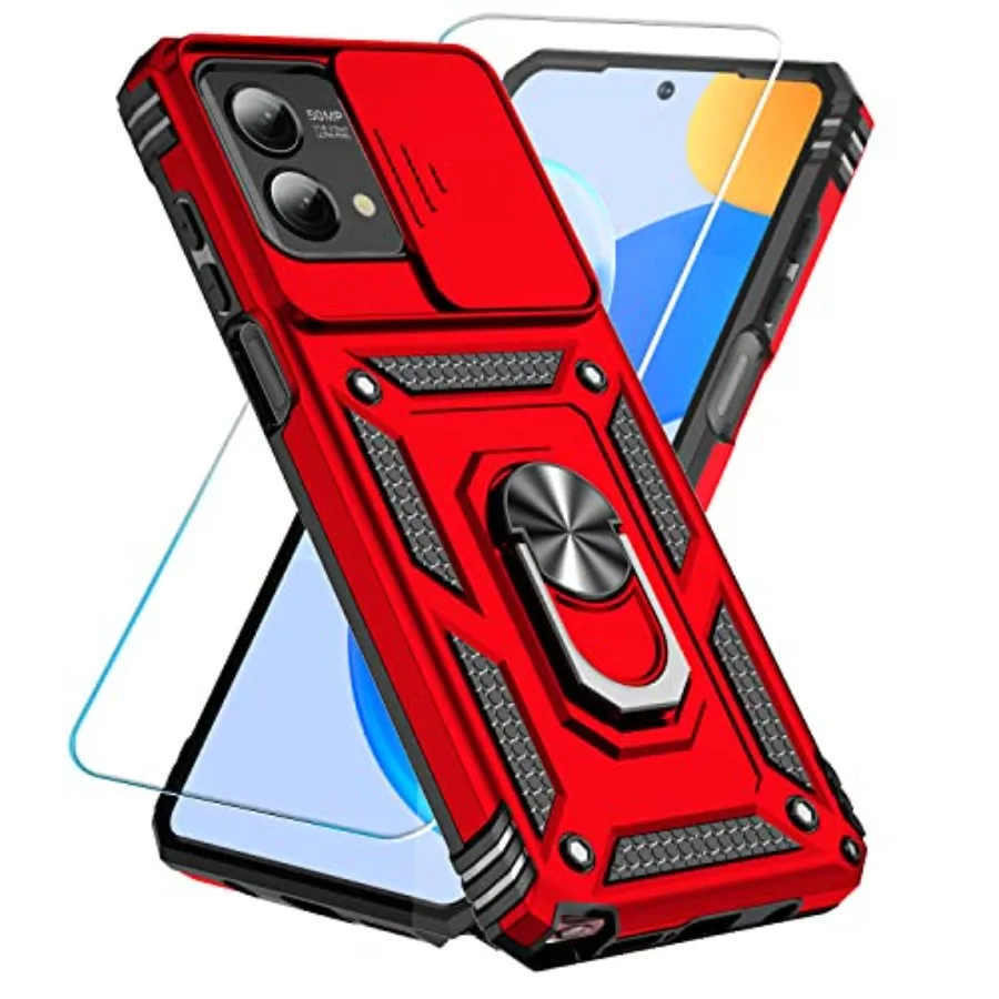 

Phone Cae for M G tylu G 2023 Cae with HD creen tec and lide Camera Cover and Kicktand, [Military-Ge] Phone Cae for M G tylu G