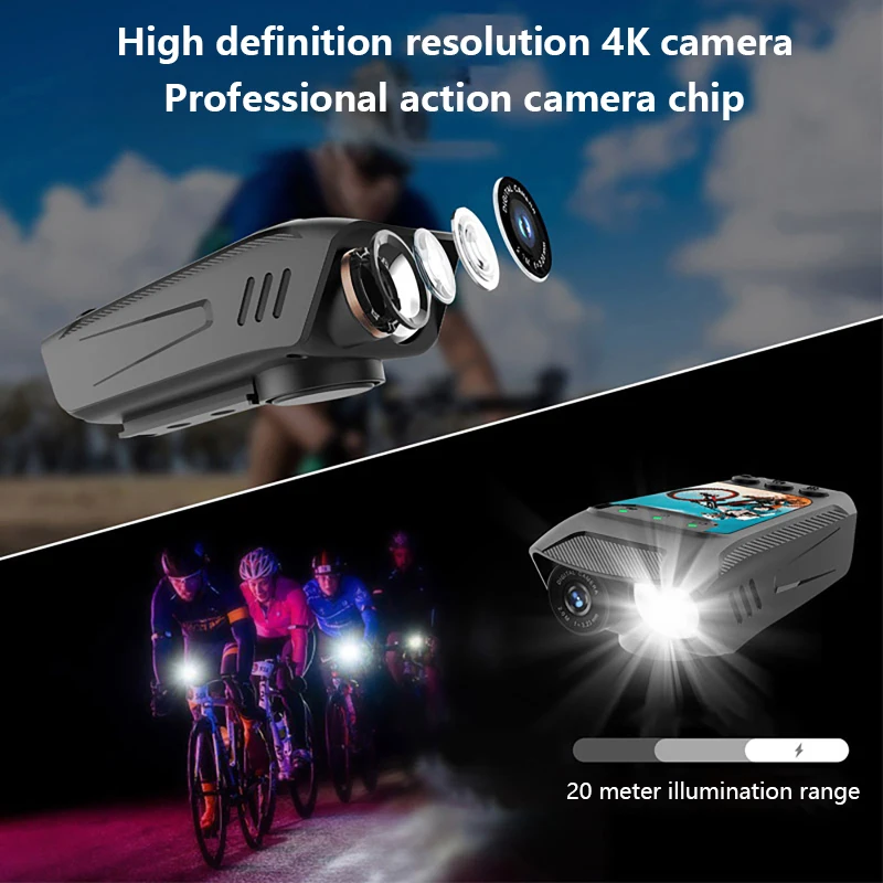 HD 4K 60FPS Action Camera for Motorcycle Bike Helmet Sports DV Video Recorder Car DVR Dash Cam Outdoor Bicycle Surveillance