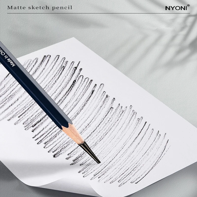 NYONI-Ensemble de crayons à croquis 2,4 mat pour étudiants en art, peinture, dessin, fournitures d'art, 256, 2B, 4B, 6B, 8B, 12B