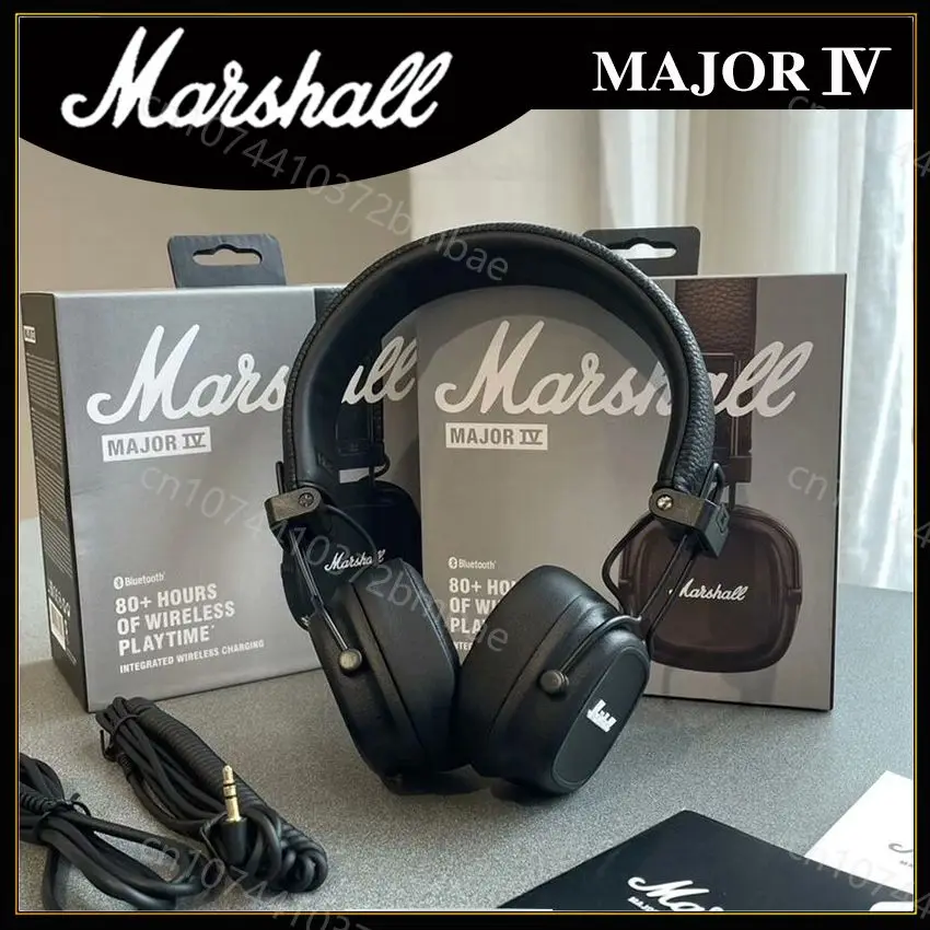 Marshall Major Iv 4 Draadloze Bluetooth Hoofdtelefoon Klassieke Oortelefoon Deep Bass Opvouwbare Pop Rock Retro Muziek Microfoon Headset