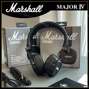 Marshall Major 4 Wireless Bolders Tai nghe Bluetooth cổ điển, Deep Bass, Folding, Pop Rock, Retro Music, Auricular Micro 10 Bán hàng chính Pin Rockstar - №4
