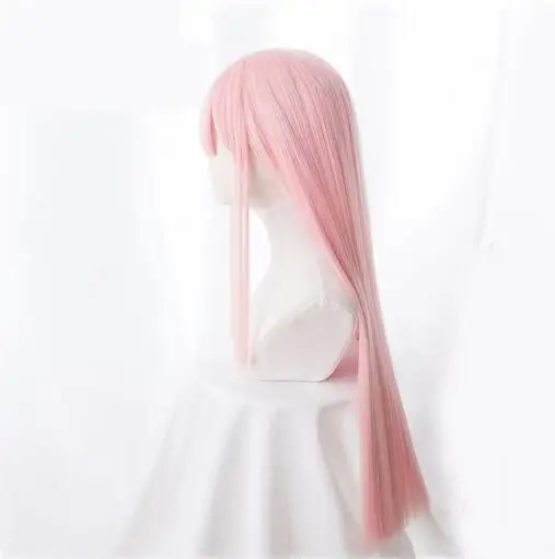 Pelucas de Cosplay de Anime DARLING in the FRANXX 02, Zero Two, 100cm de largo, pelo sintético rosa, peluca de Cosplay, gorro de peluca, clip