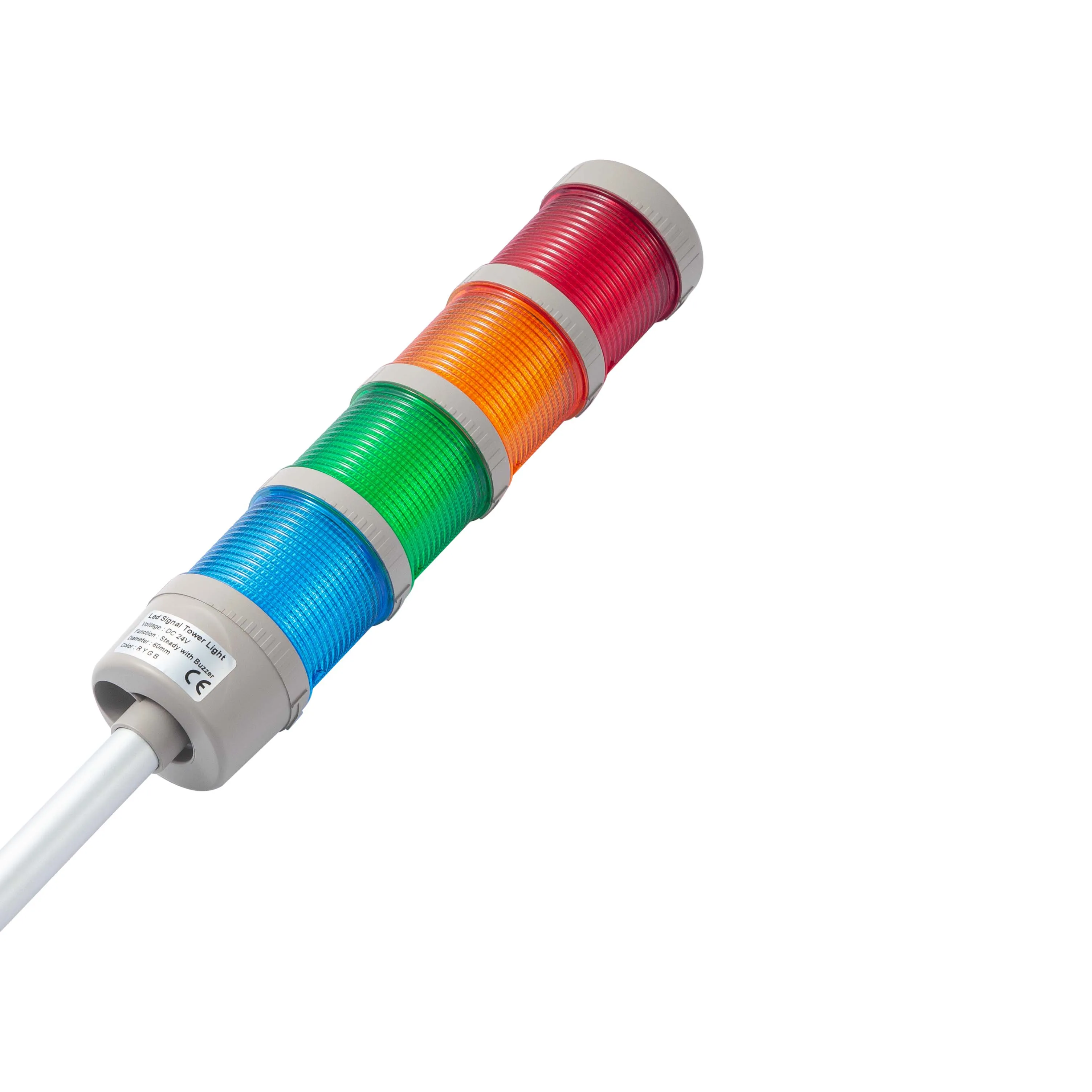 ANDONT 4 Stack Super Bright LED Andon Tower Lights, Red/Yellow/Green/Blue, Off-ON,16 ft Extension Cord, Plug Play Ready