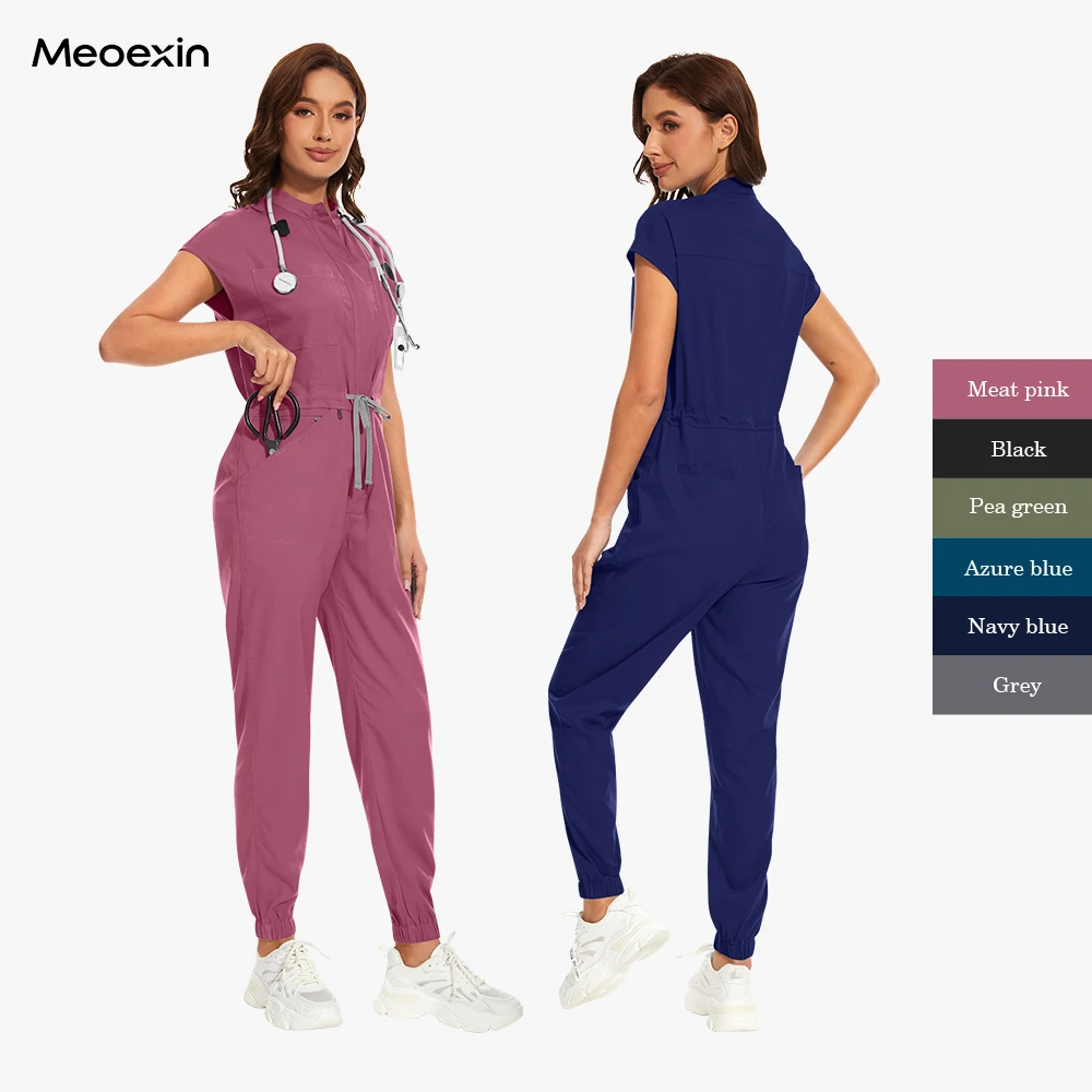 

New Arrivals Hospital Uniform Nursing Suit Jumpsuits Medical Nurse Women Clothes Salon Uniform One Piece Scrub Jumpsuit Workwear