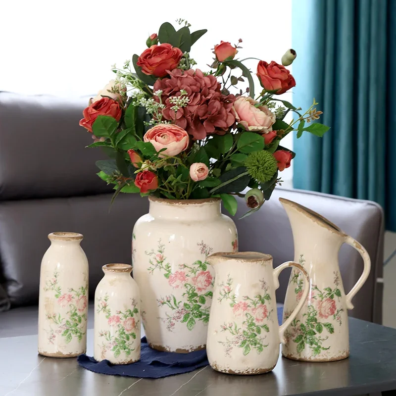 Nordic Retro Vase Home Decoration Ceramic Flower Pots Flower Po Gardening Vase T Decoration Accessories Terrarium Декор