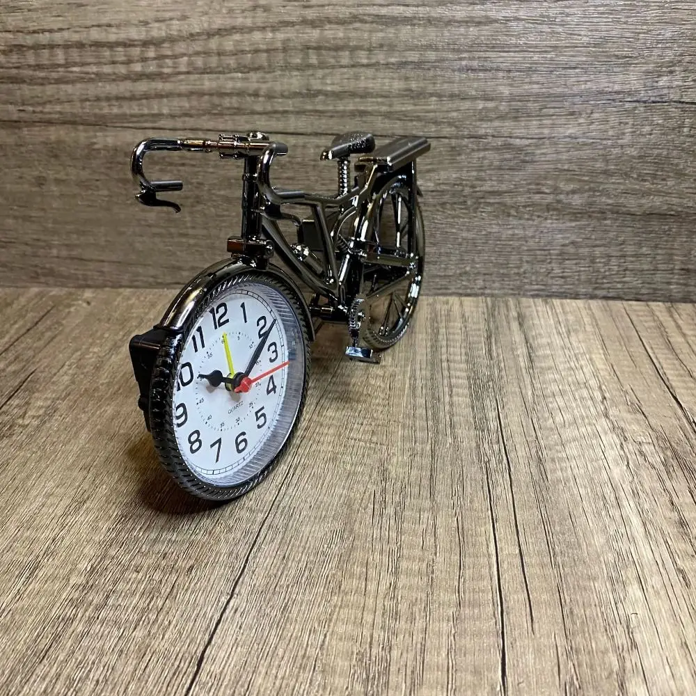Black Bike Alarm Clock Alarm Function Decorative Ornament Table Alarm Clock Silent Movement Clockface Random Delivery