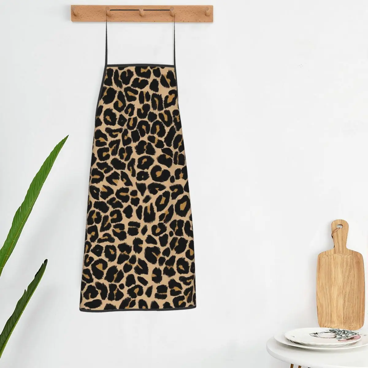 Leopard Print Traditional Colours Aprons Chef Cooking Baking Tablier Waterproof Bib Kitchen Cleaning Pinafore