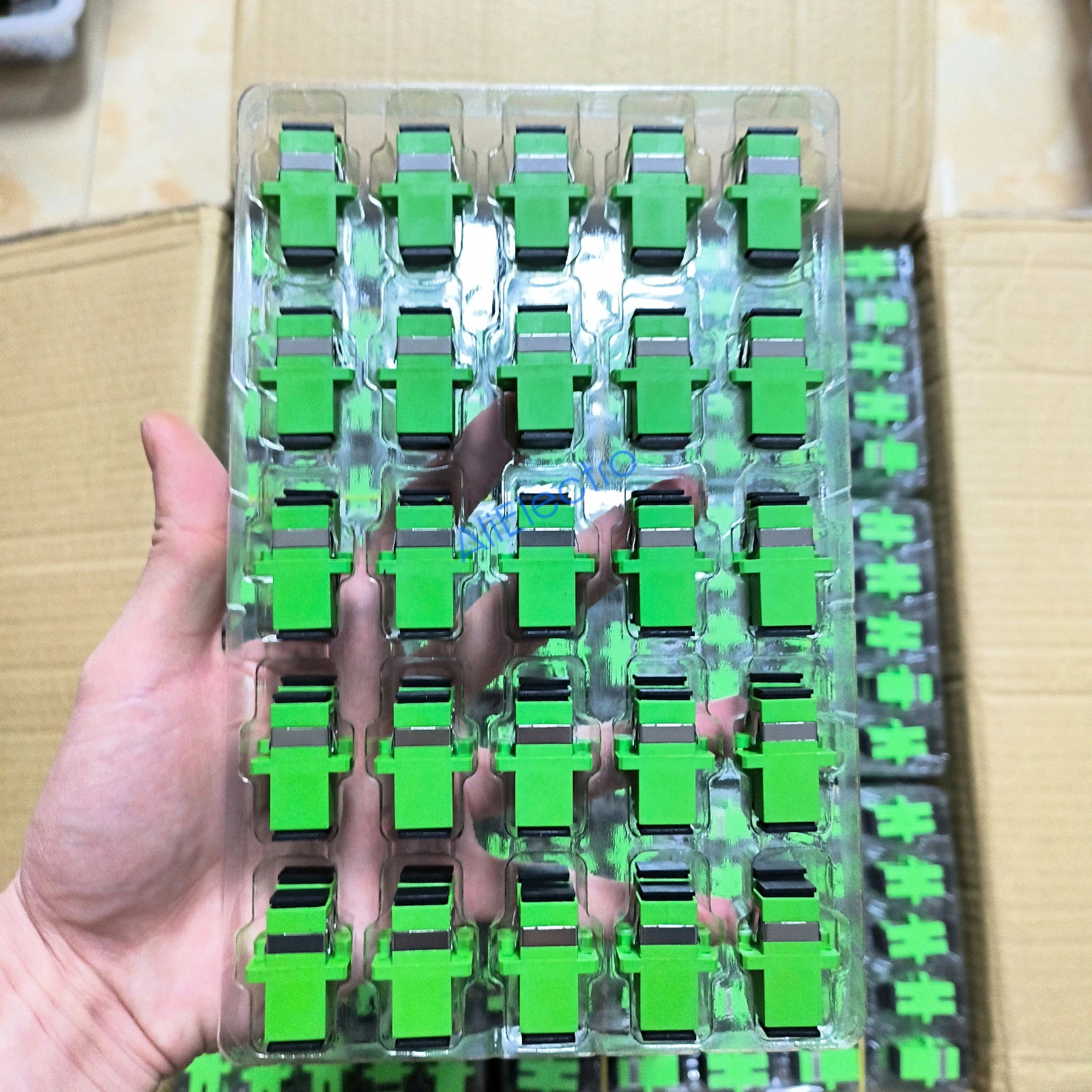 50~200pcs SC APC Simplex Single-mode SC APC Fiber Flange SC Connector SC Optical Fiber Coupler Fiber Optic Adapter