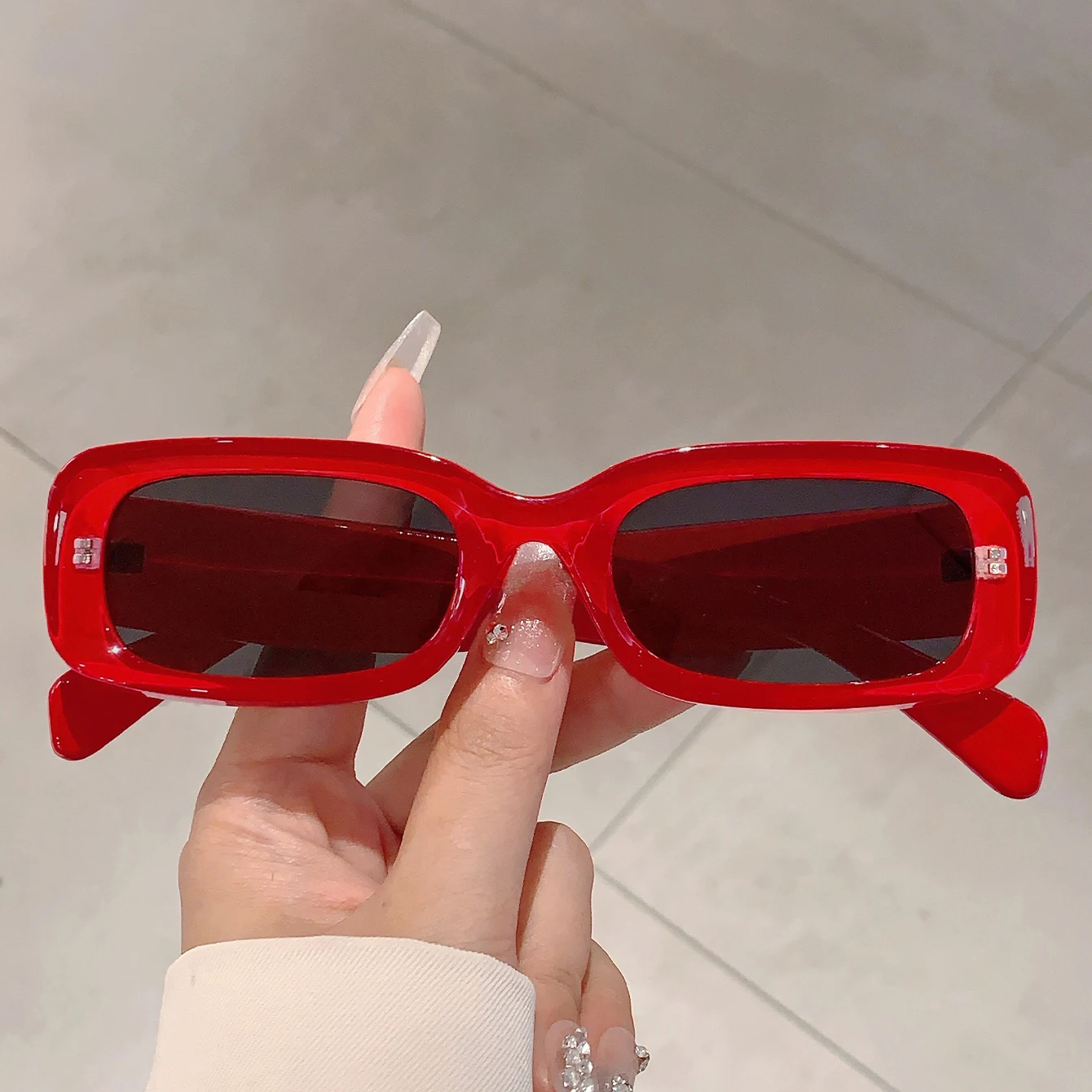 KAMMPT Retro Rectangle Pink Shades Fashion Brand Design Women Sunglasses Candy Color Beach Driving Sun Glasses for Ladies