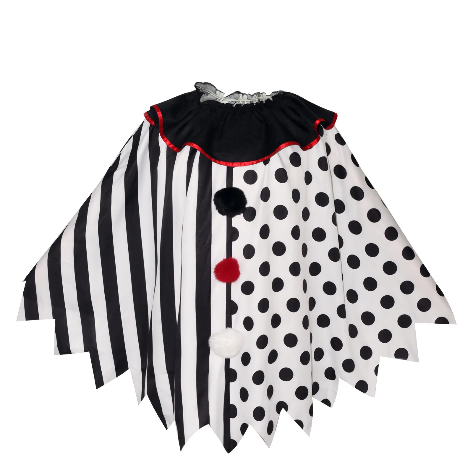 Adult loween Cosplay Clown Costume Bla White Cape Masquerade Par Role-plang Outfit Women's Faion Traditional Chine...