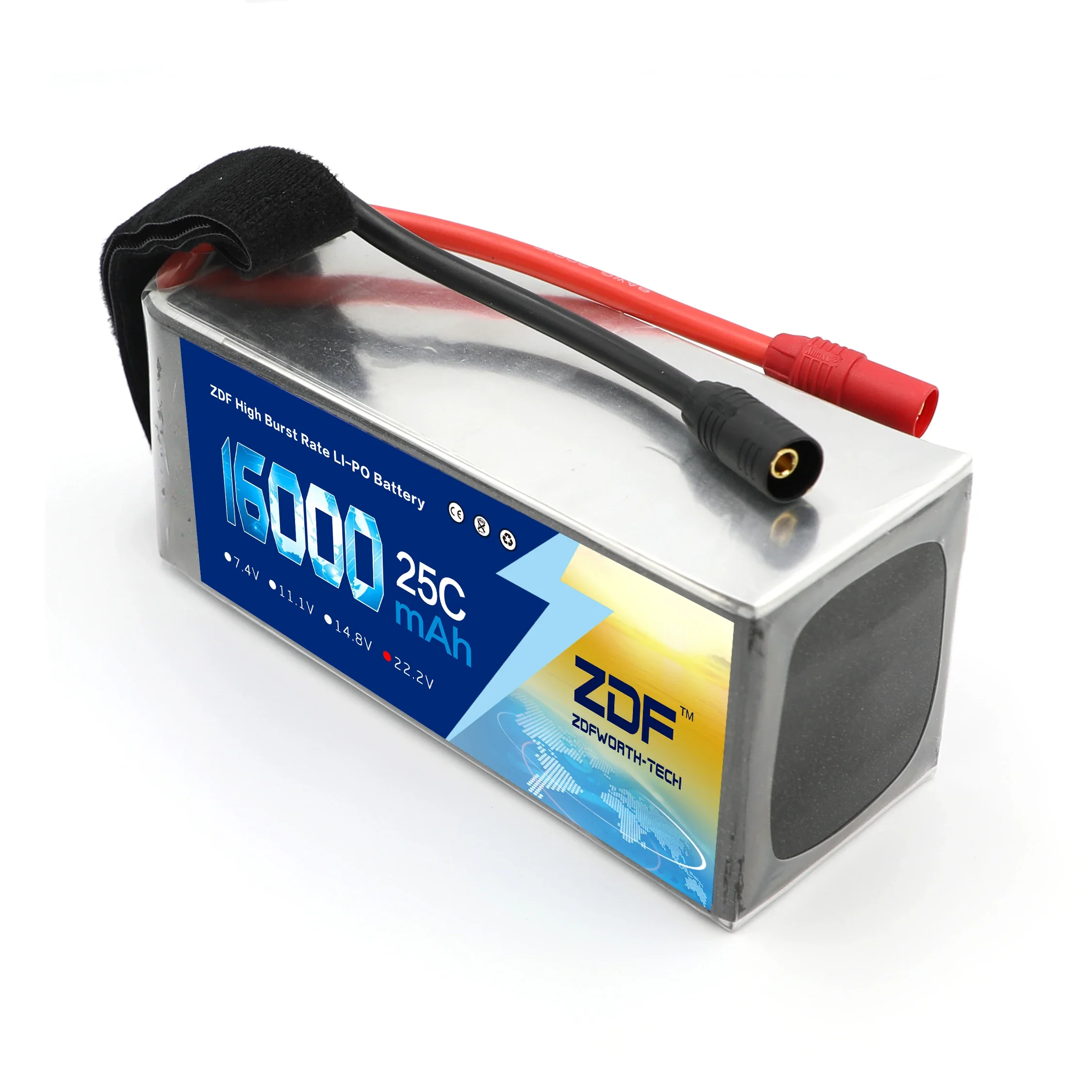 ZDF 2pcs/lot  Quality assurance 6S 16000mah 22.2V 25C Max 50C Lipo Battery For aircraft plant protection machine