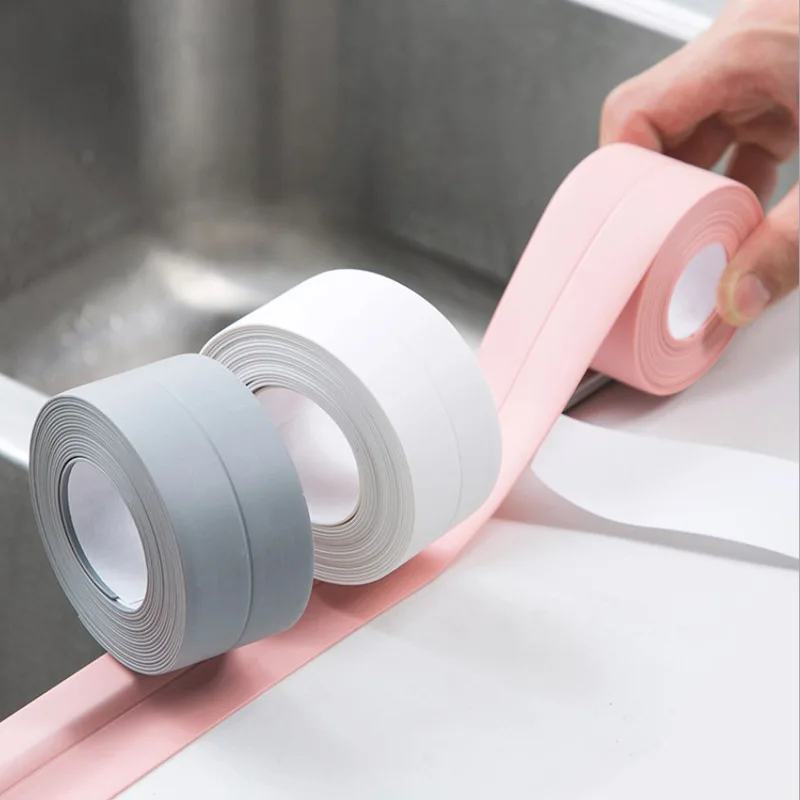 

3.2m PVC Waterproof Sealing Tape Tool Accessories for Bathroom Sink, Shower, Bathtub and Toilet - Self Adhesive Wall Sticker