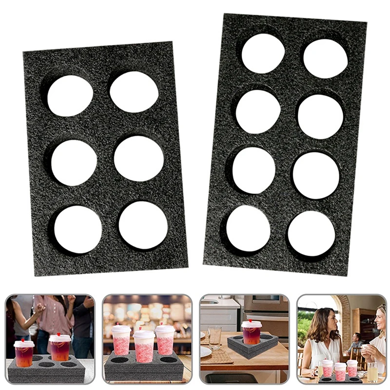 【K】Coffee Tray Cup Holder Thicken for Tea Box Milk Delivery Hot and Cold Drinks Takeout Cup Trays sponge Coffee Carrier Packing