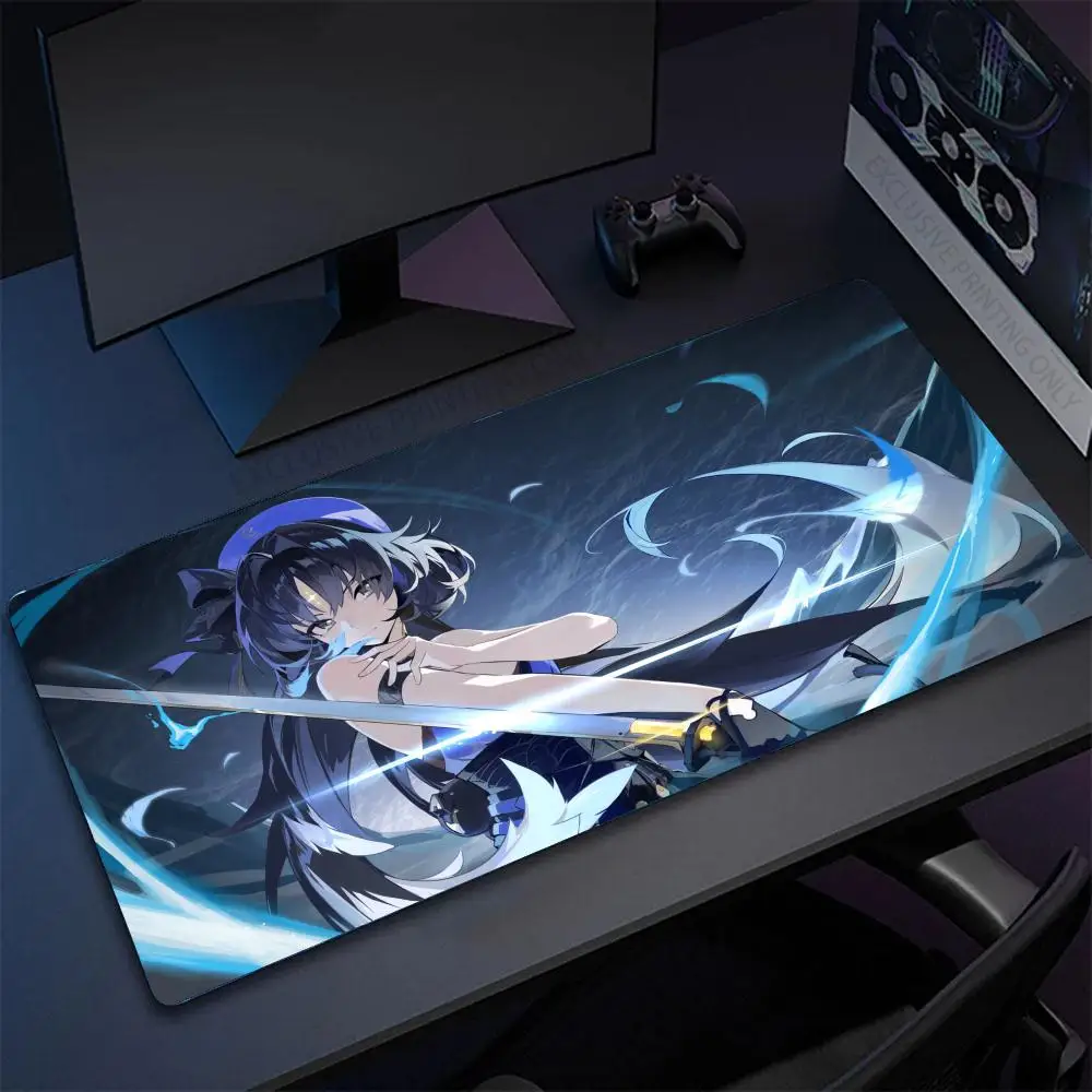 Wuthering Waves Jiyan Mouse Pad Laptop Chinese Gaming Anime Mousepad XXL New Cool Keyboard Rug PC 900x400 Gamer Cabinet Desk Mat