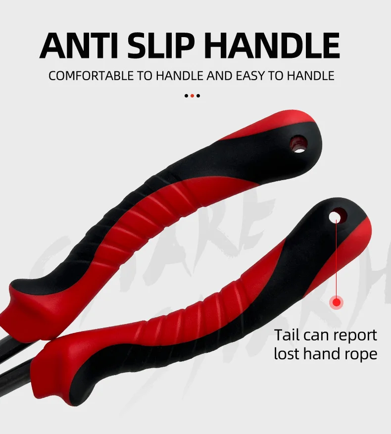 ShareShark Hochkarbonstahl 29cm Multifunktionale Angelzange Köderzange Langnasenzange Splitringöffner Angelwerkzeuge – Detail 7