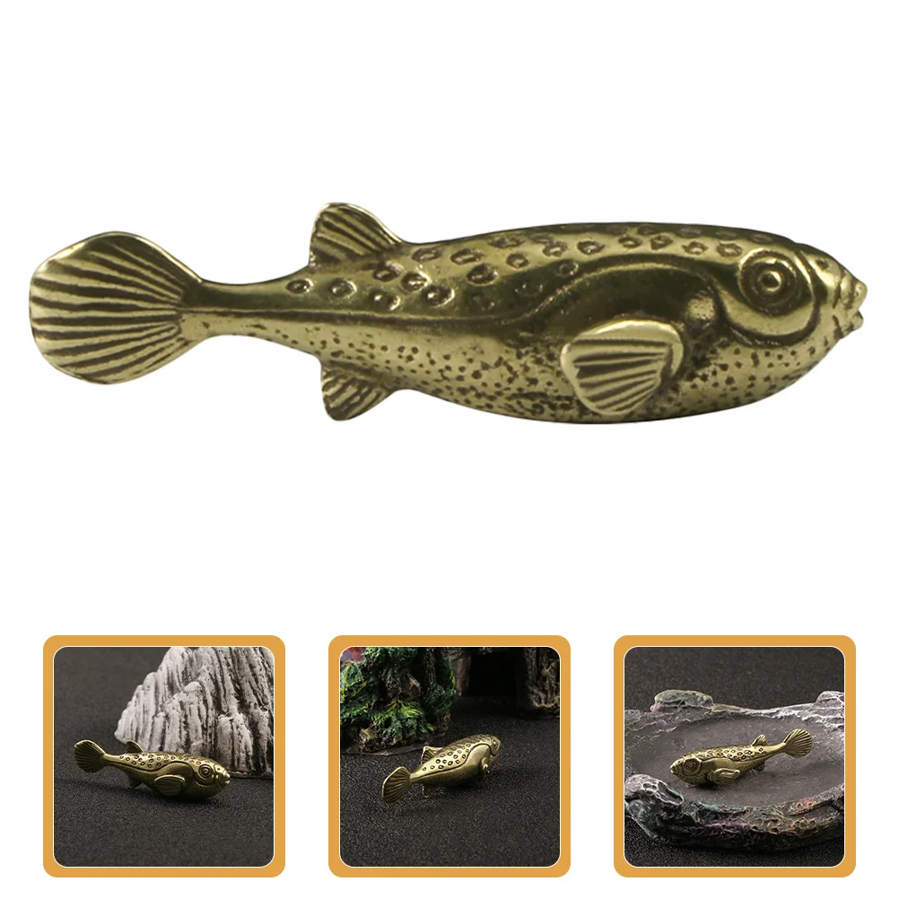 

Koi Decoration Brass Fish Retro Animal Statue Small Desktop Ornament Exquisite Fish Statue Decor Home Decor
