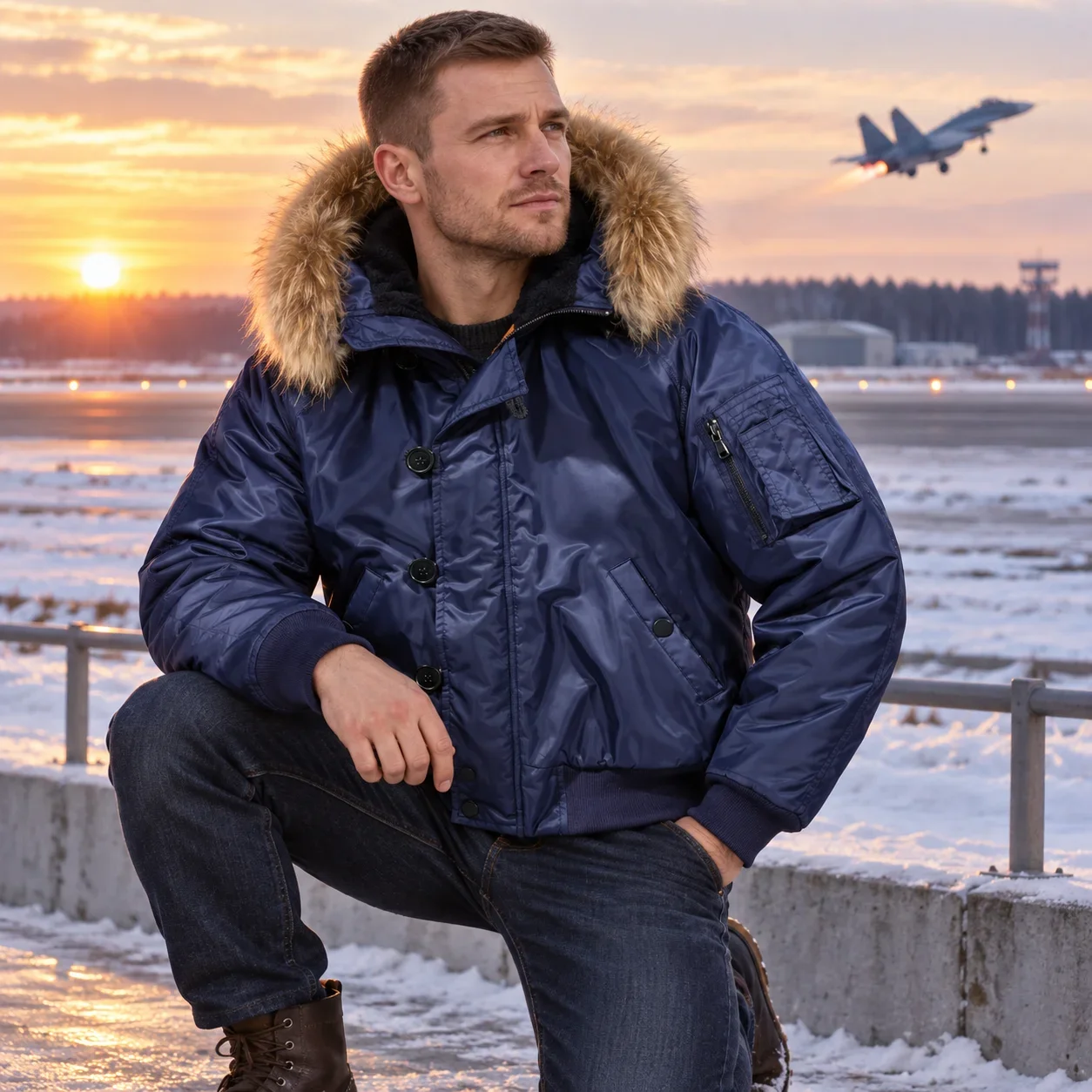 Padding Male Winter Bomber Coat Heavy Military Fur Hood Warm Tactical Bomber Jackets Warm Windproof Flight Pilot MA-1 Jacket