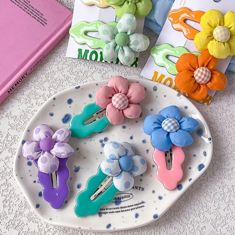 

1pcs Children's Cute Fabric Flower Pair Clip Hair Accessories Girl Hairpin Temperament Clip Baby Headdress Baby Hair Accessories