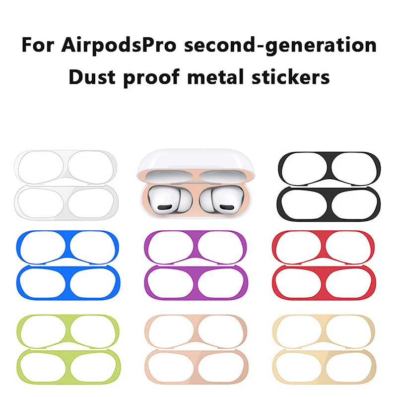 Dust-proof Scratchproof Sticker For Airpods Pro 1 2 3 Earphone Metal Cover Film For Apple Air Pods 2 1 Headphone Charging Box