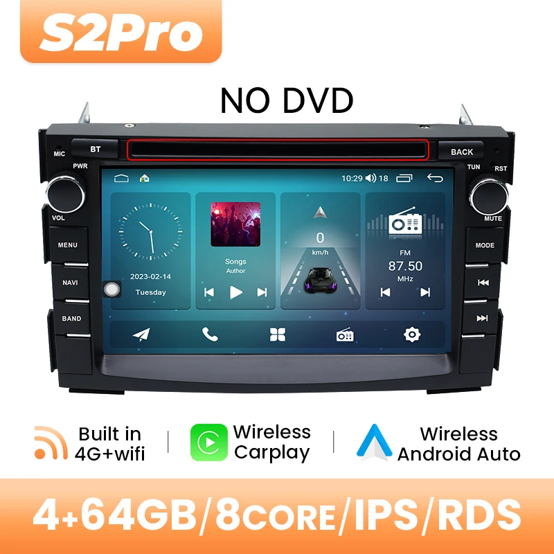 Android 14 Draadloze Carplay Autoradio Speler Voor Kia Ceed 2010 2011 2012 Venga Stereo GPS Touchscreen Autoradio multimedia