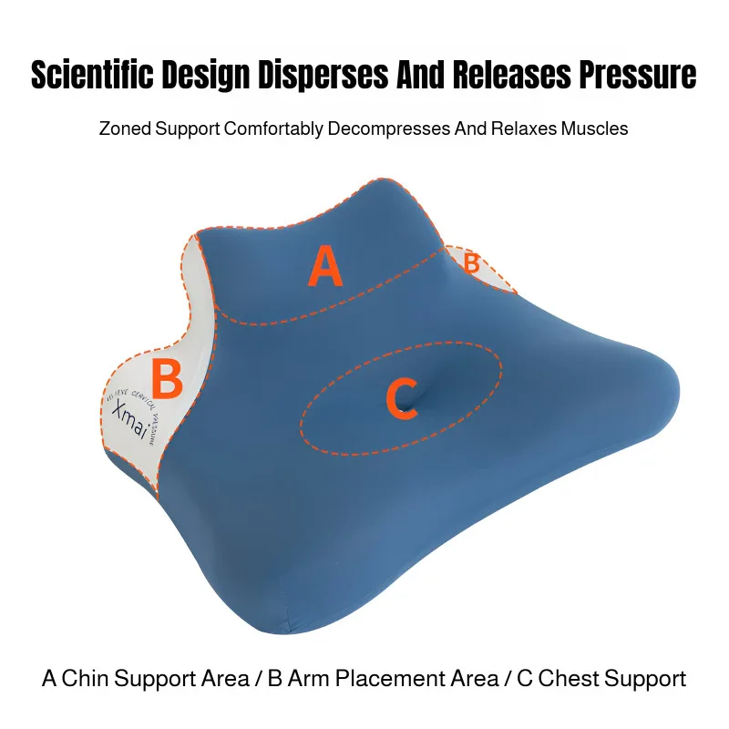 وسادة دعم من القماش الناعم القابل للتنفس والناعم، قابلة للطي، ترقية وظيفية كبيرة لتخفيف التوتر عنق الرحم