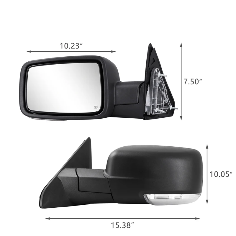 Black Power Folding Rearview Side Mirror For Dodge For Ram 1500 2009-2018 For Ram 2500/3500 2010-2018 New Left Hand