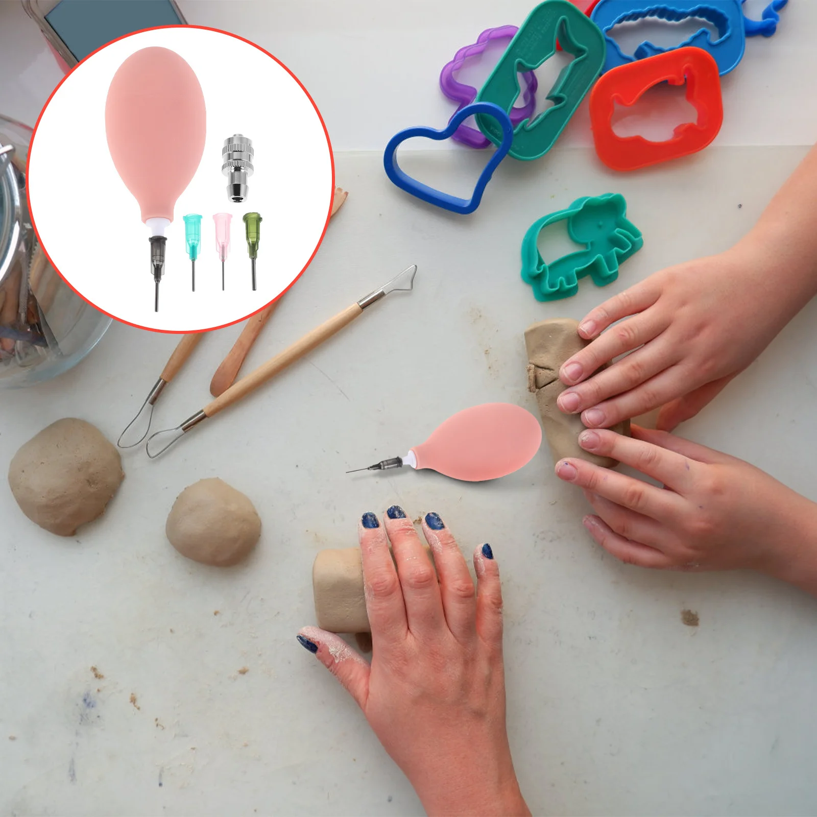 

1Set Pottery Glaze Applicator Set with Fine Tip Ceramic Coating Tool for Clay Sculpting and Texture Design Pottery Tools