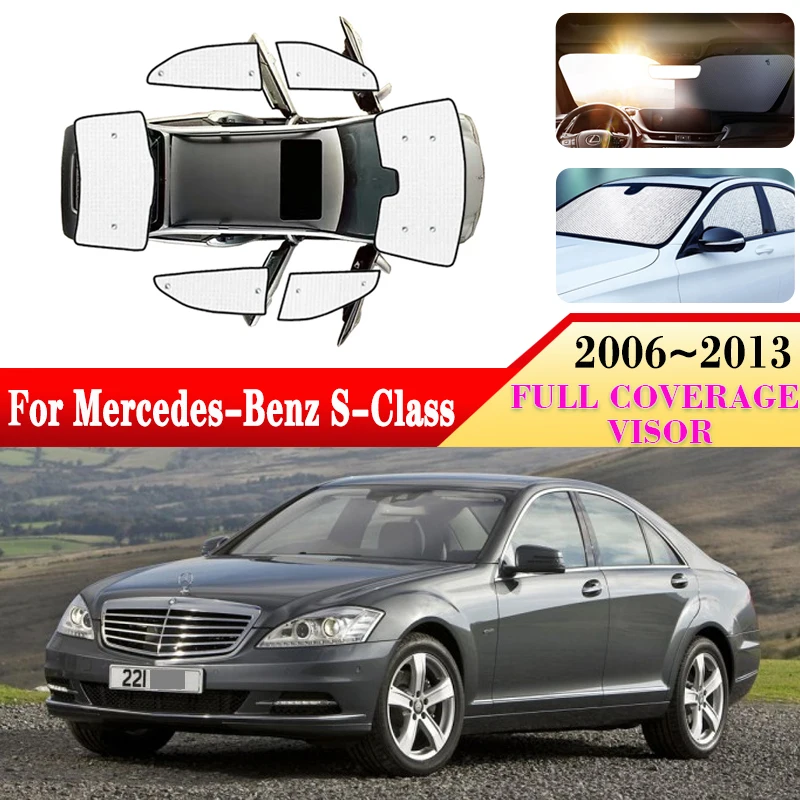 Car Cover Visor For Mercedes Benz S Class W221 2006~2013 SWBS280 S400 S600 Windshield Anti-UV Sun Protector Covers Accessories