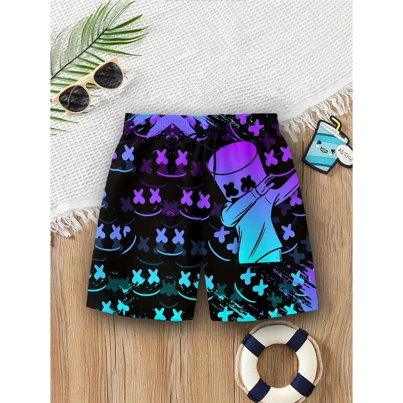 Boys shorts, beach pants, quick-drying fabric, fashionable and casual 3D printing, funny cartoon character patternmvv