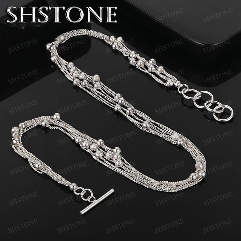 

925 Sterling Silver Beads Necklace Fashion Popular Jewelry For Men Women Wedding Party Birthday Gifts Jewelry Accessories