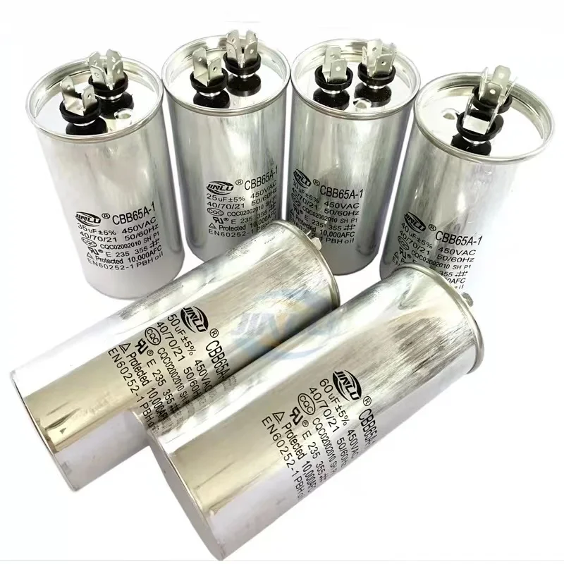 CBB65 AC Motor Capacitor Air Conditioner Compressor Start Capacitor 450VAC 5uF 6uF 8uF 10uF 12uF 15uF 16uF 20uF 25uF 5%