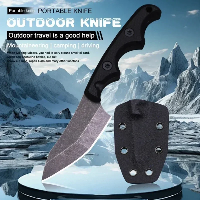 New EDC tool high-end 440c outdoor mini straight knife +K sheath, outdoor hiking camping tool knife, pocket straight knife