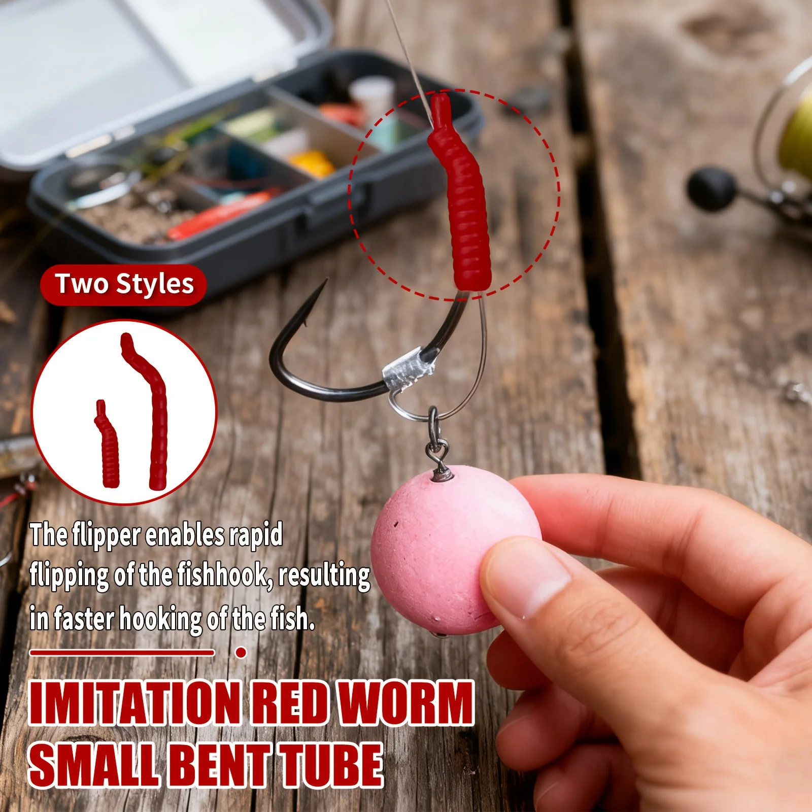 Cebo Artificial Bloodworm Rojo – Señuelo Blando para Carpa - imagen 3