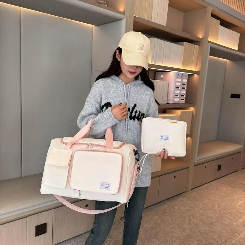 軽量大容量ハンドバッグ短期旅行用バッグ女性用出張収納バッグ乾湿分離折りたたみ式フィットネスバッグ
