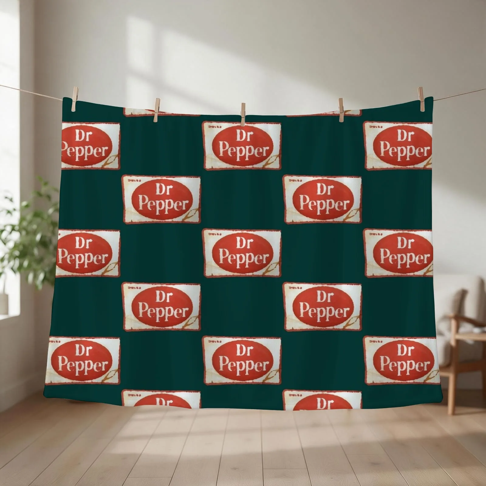Vintage Rusty Dr. Pepper Soda Sign Throw Blanket Hairys Retros blankets and throws Travel Blankets