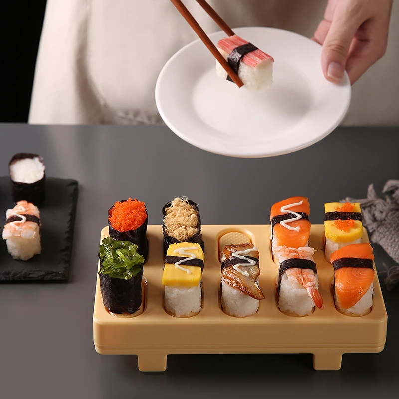 ซูชิกดแม่พิมพ์รูปสี่เหลี่ยมผืนผ้า Musubi Maker กด 10 In 1 Mini ญี่ปุ่น Onigiri ซูชิ Nigiri ข้าวลูกแม่พิมพ์ DIY Sushi Maker ชุด